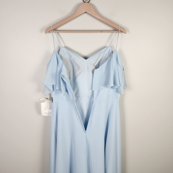 Morilee Madeline Gardner Sky Blue Chiffon Bridesmaid Dress Gown Size 14 #0394 - Picture 5 of 13